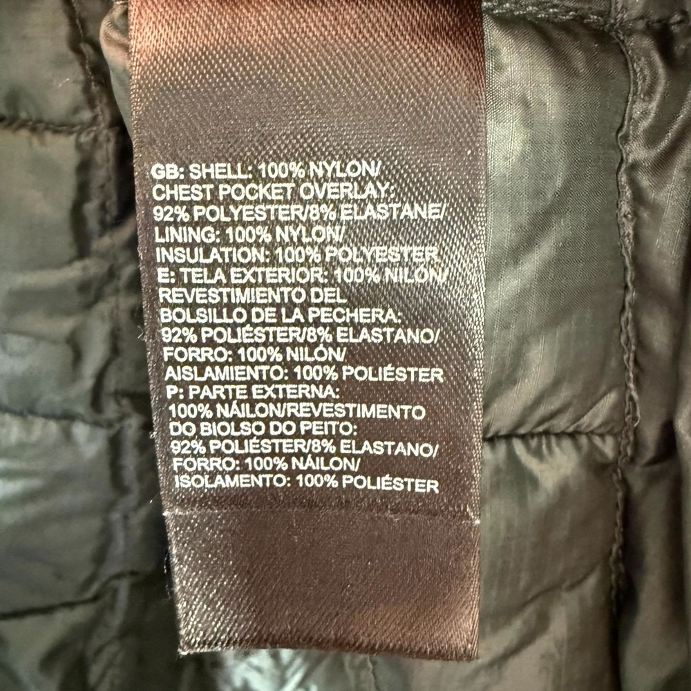 The North Face ThermoBall Jacket Mens XL Olive Gray Half Zip Mock Neck Pullover - Picture 10 of 11